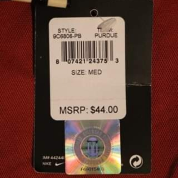 Nike Purdue Sports Jersey NWT, Children's Size Med - Picture 5 of 5